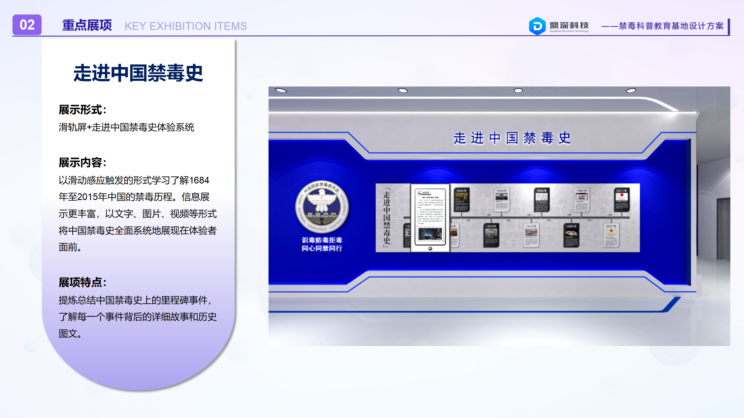 走进中国禁毒史 禁毒滑轨屏 禁毒史滑轨屏