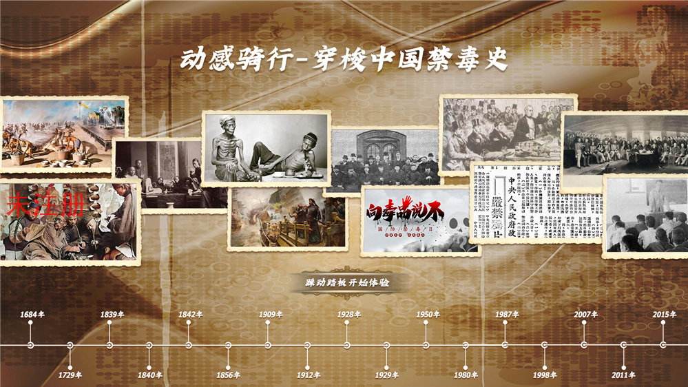 禁毒动感骑行互动系统-穿梭中国禁毒史-禁毒展厅